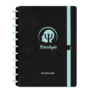 Imagem de Caderno De Disco Iscool Inteligente Personalizado 80 Folhas Profissões Preto Verde Oceano Psicologia Grande G