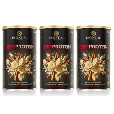 Imagem de Beef Protein Banana com Canela 420g Essential Nutrition - 3 unidades
