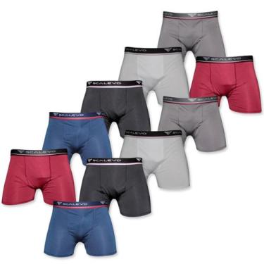 Imagem de Kit 10 Cuecas Box Boxer Lisa Microfibra Ótima Qualidade - Scalevo, P
