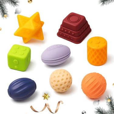 Imagem de ROHSCE Brinquedos Montessori - 8 Bolas Sensoriais Para Bebês, Textura Macia, Massagem Bebês De 1 A 3 Anos, Conjunto Presente Meses, Sem Bpa, 6 12 Anos