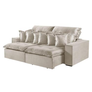 Imagem de Sofá 3 Lugares Retrátil E Reclinável M-144 Veludo Martins Creme