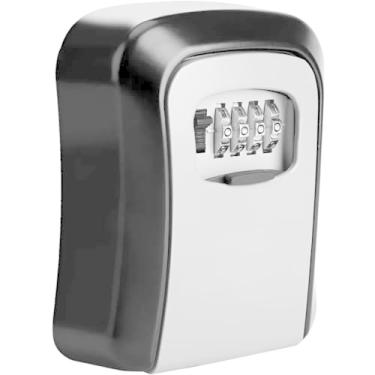 Imagem de Mini Cofre de Parede com Senha – Guarda Chaves, Dinheiro e Joias, Cofre de Segurança Metálico para Airbnb e Residências, Cor Cinza