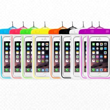 Imagem de Capa Protetora à Prova d'Água Universal para SmartPhone, Compatível com Smartphones até 6 Polegadas Fechamento Hermético (Rosa)