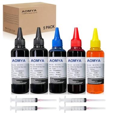 Imagem de Aomya 5 x Kit de refil de tinta universal de 100 ml para impressoras HP Canon Epsn Brother Lexmark Cartuchos Compatíveis Cartucho Recarregável Sistema CISS CIS Conjunto de 4 cores com 4 seringas