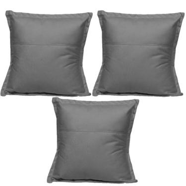 Imagem de Kit 3 Almofadas Cheias para sofá Sala Quarto decorativa 42,5x42,5 Sued