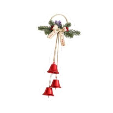 Imagem de Esquirla Sinos de Natal Decorativos para Festas Natalinas, Sinos Decorativos Vintage de Metal Feitos à Mão para Celebrações, Festas, Lareira e Quarto, Vermelho