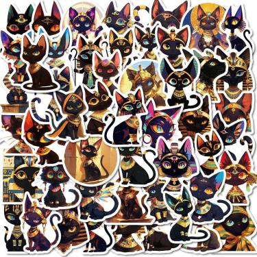 Imagem de Pacote de adesivos Egyptian Cat Mythical Pharaoh Style 50 unidades