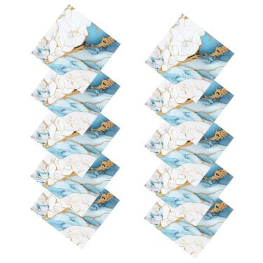 Imagem de Placa Adesiva Marmore 3D Kit 10 uni Papel de Parede Autocolante Reforma Obra Casa Banheiro Cozinha Moderno Decoraçao