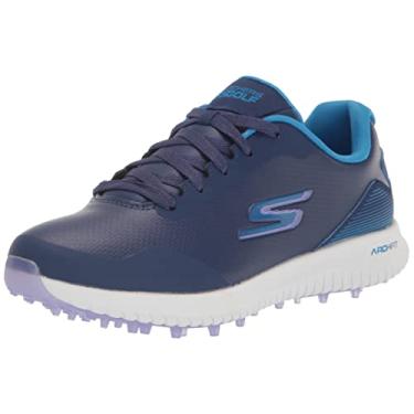 Imagem de Skechers Tênis feminino Go Max Arch Fit Spikeless golfe, Azul/Multi impermeável, 7