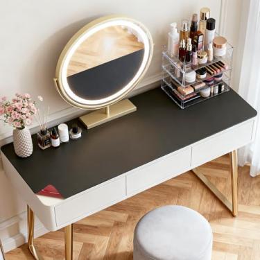 Imagem de LovePads Tapete de mesa de 40 x 81 cm, tapete de maquiagem para penteadeira, protetor de mesa de dupla face, à prova d'água, laptop, computador, teclado, bloco de escrita, borrão para escritório em