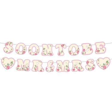 Imagem de Soon To Be Mr & Mrs Banner, Decorações Chá Panela Pré-Montadas com Corações Florais Guirlanda Romântica Noivado para Despedida Solteira Festas Casamento Flores Decoração Casa