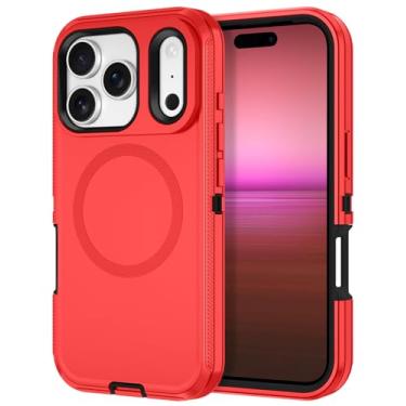 Imagem de I-HONVA Capa para iPhone 17 Pro [compatível com MagSafe] à prova de choque com 3 camadas de proteção total [sem protetor de tela] Capa resistente para Apple iPhone 17 Pro de 6,3 polegadas 2025