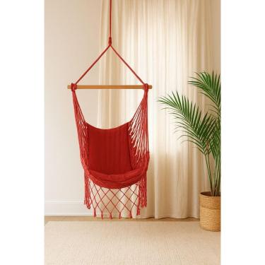 Imagem de Rede Cadeira de teto suspensa descanso e balanco(Vermelho (T))