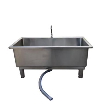 Imagem de Pia de preparação e utilidade de aço inoxidável, pia interna e externa, pia de lavanderia, balde de esfregão utilitário (100 cm/39,3 pol.)