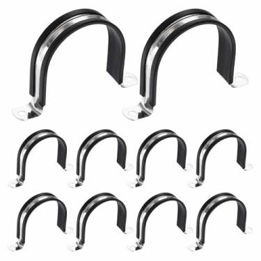 Imagem de HARFINGTON Braçadeira de alça de tubo em U M69, grampo forrado de aço inoxidável 304 de 67 mm, braçadeira isolada acolchoada de plástico para uso doméstico marítimo industrial automotivo