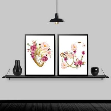 Imagem de Kit 2 Quadros Mandala Nothing Is Impossible 33X24Cm - Preta - Quadros 