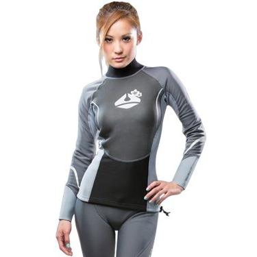 Imagem de Nova camisa feminina LavaCore Extreme de manga comprida (pequena) com painéis de merino, poliéster e neoprene para mergulho, surf, caiaque, rafting, remo e muitos outros esportes aquáticos