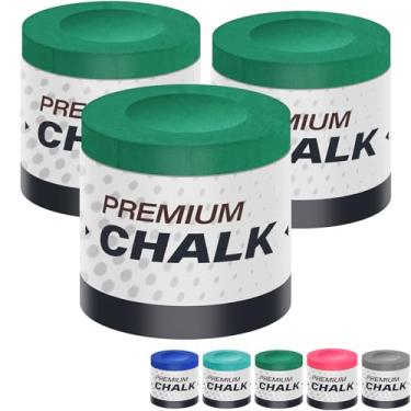 Imagem de Giz de taco de bilhar 3 bastões premium redondo redondo mesa de bilhar acessórios de giz, suporte de pó baixo para torneios profissionais de sinuca 8 bolas presentes para casa verde - SOLROS