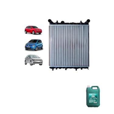 Imagem de Kit Radiador VW Gol G5 Fox Polo 06 S/Ar + Água Desmineralizada RadiadornaQ 5L