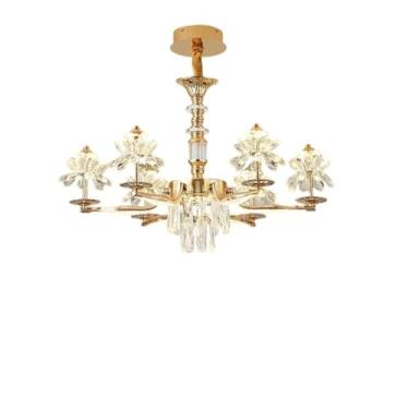 Imagem de Luminária pendente de luxo New Light em estilo antigo europeu e francês | Ideal para sala de estar, sala de jantar e quarto (6 lâmpadas)