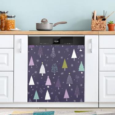 Imagem de ATTX Capa magnética para lava-louças para árvore de Natal, 58,4 cm C x 66 cm A, decoração da capa da máquina de lavar louça, decalques de armário doméstico e eletrodomésticos adesivos #229