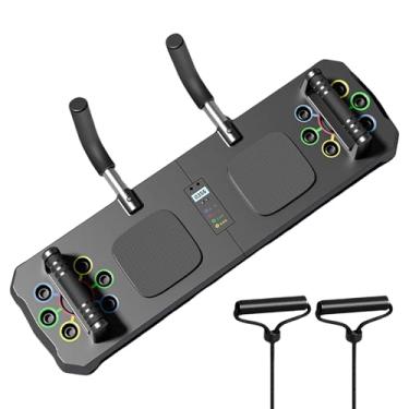 Imagem de Prancha de exercícios,Prancha de treino | de flexão antiderrapante para homens - Suprimentos de fitness com corda elástica e temporizador, placa de treinamento exercitador, equipamento de pila