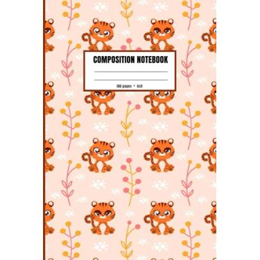 Imagem de Tiger Pattern Composition Notebook for Kids: Cute Seamless Tiger Pattern Composition Notebook. Journal for Girls Teens Students for School and Home and writing class notes, 100 Pages, 6x9.