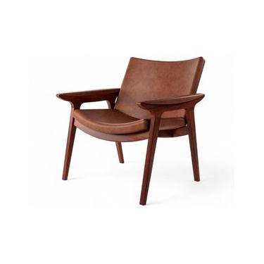 Imagem de Poltrona de Madeira Elipse 81 x 77 x 78 cm (A x L x P) - Cor Castanho Tecido Corino Caramelo 133B Design By Emerson Borges