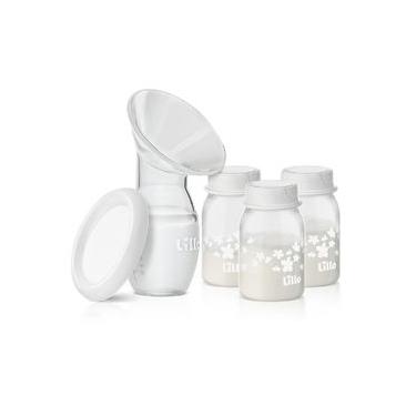 Imagem de Kit Coletor de Leite Materno com 3 frascos 120ml - Lillo