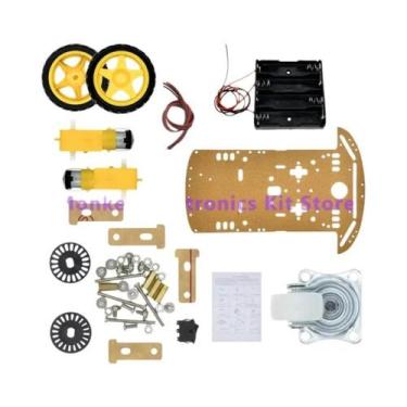 Imagem de Kit De Carro Robô Inteligente 4WD Com Encoder De Velocidade E Caixa De