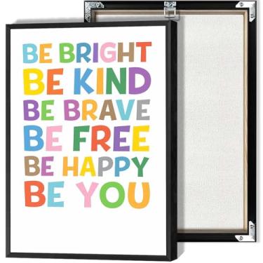 Imagem de Pôster de palavras coloridas em tela de coração curativo impressões vibrantes motivacionais para sala de estar quarto decoração de parede de casa 30 x 40 cm sem moldura