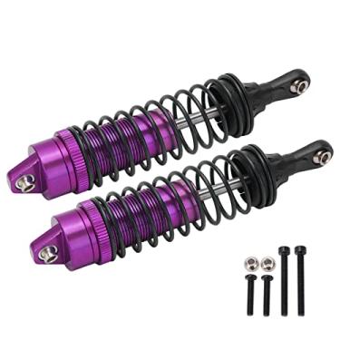 Imagem de Cuofyunl 2 peças amortecedores traseiros dianteiros amortecedores de liga de alumínio para série de caminhões de carro jlb 1/10 (Roxa)