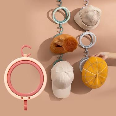 Imagem de 1 suporte para chapéus por cima da porta - organizador multifuncional para chapéus, cachecóis, bolsas e chaves, suporte criativo de acessórios de parede para cabeça