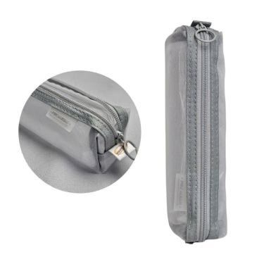 Imagem de Estojo Transparente Premium Material Escolar Organizador Caneta Lápis Borracha Volta as Aula Moderno