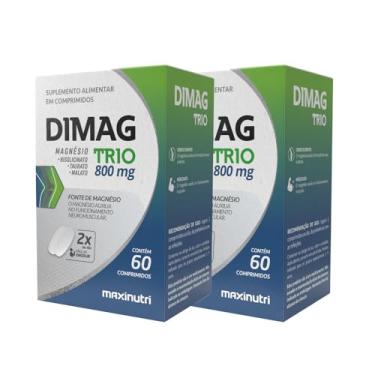 Imagem de Maxinutri, Kit 2 Dimag Trio Magnésio Bisglicinato Taurato e Malato 60 Caps Maxinutri