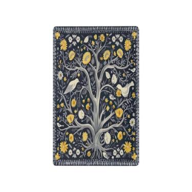 Imagem de Wassud Placa de cobertura decorativa para interruptor de luz com ilustração de árvore, placa de parede para tomadas elétricas em branco 11 x 6 cm