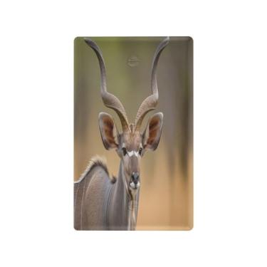 Imagem de Wassud Placa de cobertura para interruptor de luz, cobertura decorativa de veado, placa de parede para tomadas elétricas, interruptor único, 11 x 6 cm