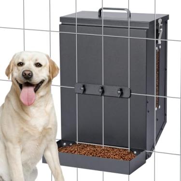 Imagem de Alimentadores galvanizados para cães, alimentador automático de canil suspenso por gravidade, adequado para uso interno e externo, adequado para cães médios, gatos, aves e animais de estimação
