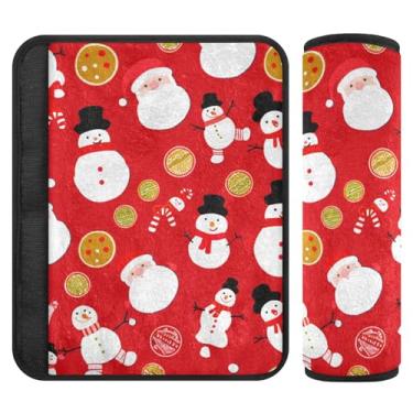 Imagem de Burbuja Capa para cinto de segurança de carro Snowmen Protetor de cinto de segurança de carro macio confortável para alça de ombro de assento, 1 par médio