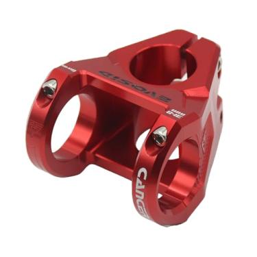 Imagem de EVOSID Haste curta de liga de alumínio CNC ultraleve de 31,8/35 mm para MTB, Downhill, cascalho (vermelho, 31,8 mm)