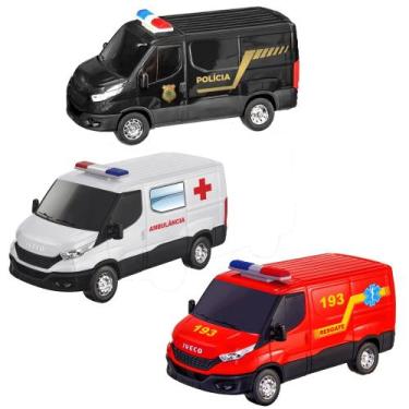 Imagem de Kit Carrinhos de Polícia Ambulância e Bombeiros Iveco