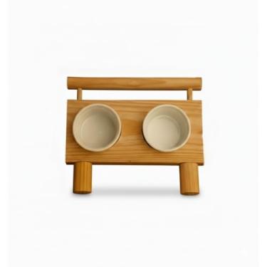 Imagem de Comedouro em cerâmica estilo gaiola para papagaios, periquitos e agapornis, garantindo segurança e higiene. (Comedouro Duplo,Plástico Reforçado)