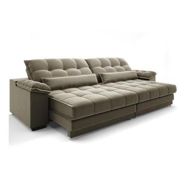 Imagem de Sofá 5 Lugares Retrátil e Reclinável Majestic Veludo Fendi - Modern