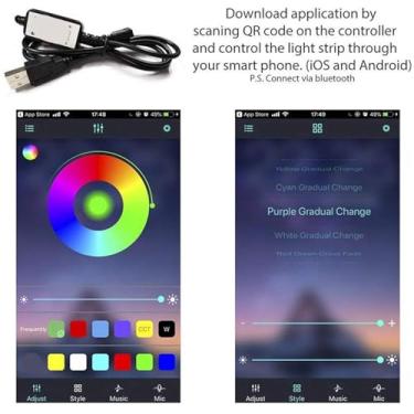 Imagem de YWBL-WH Faixa de Luz Led Usb, Tira de Luz de Fundo de Tv Com Mudança de Cor Rgb 5050 Com Design à Prova d'água para Decoração Interna e Externa (#19)