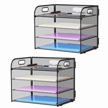 Imagem de Organizador de papel Marbrasse de 4 camadas com alça para carta/A4 pre