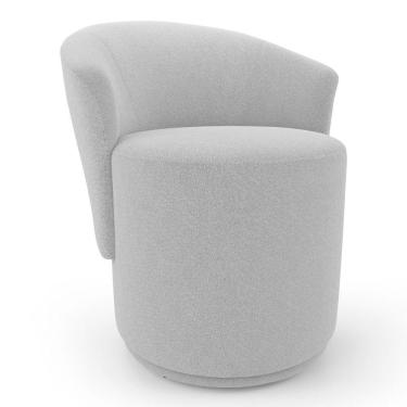 Imagem de Poltrona Orgânica Living Mavi Fixa Bouclê Cinza Claro - Desk Design