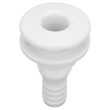 Imagem de Dpofirs Saída de Drenagem de Acoplamento de Mangueira de Plástico ABS de Barco para Encaixe de Barcos, Conector de 3/4 Polegadas Através do Casco, Fácil Instalação, Acessório Essencial (Branco)