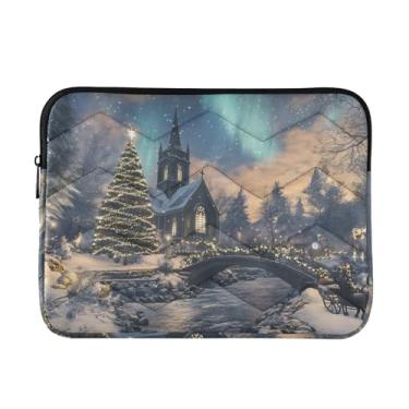 Imagem de Capas para laptop de 13, 13,3, 35 cm, Winter Wonderland Northern Lights à prova de choque, capa protetora para notebook, pasta, capa de transporte