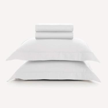 Imagem de Jogo de Cama Queen 300 Fios Karsten 100% Algodão Dallas Branco