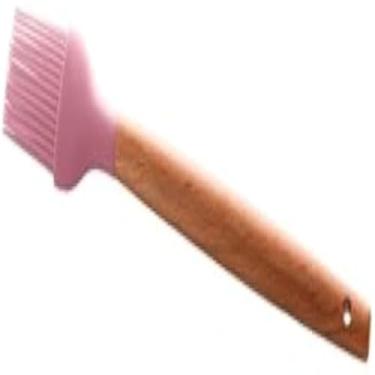 Imagem de Pincel de silicone com cabo bambu para cozinha, resistente e duravel, pequeno, macio